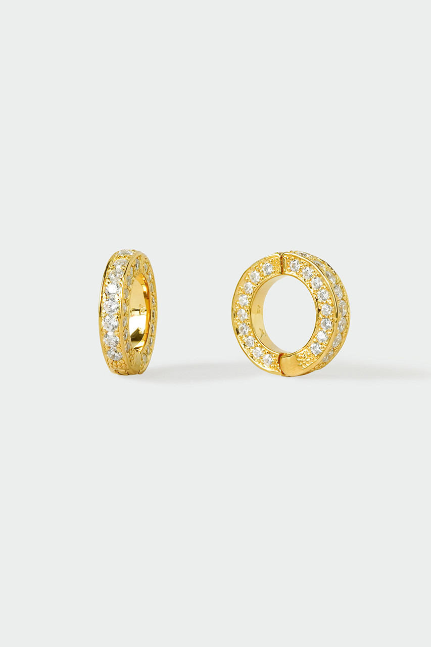 アヤミ ジュエリー/AYAMI jewelryのTriple Pave フープイヤリング(ゴールド/AE-G221607)
