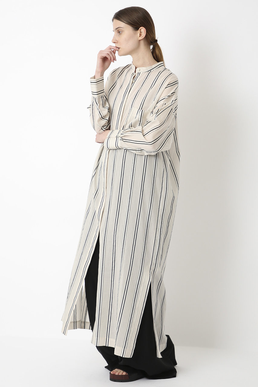 Sacra サクラ コットンヴィスコースシルクストライプワンピース エクリュ の通販 Elleshop エル ショップ