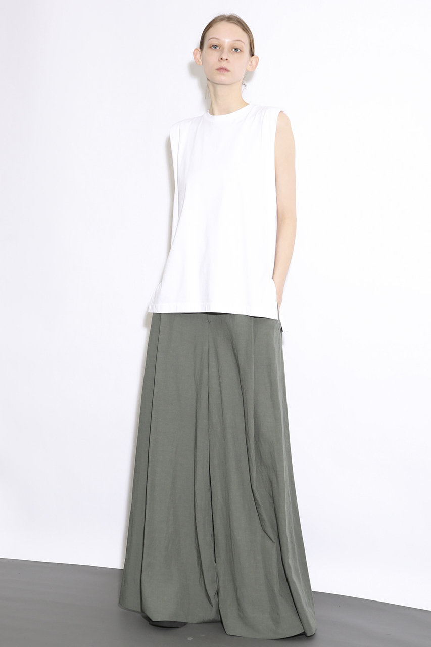 Sacra サクラ ビスコースリネンタンブルワイドパンツ アッシュグリーン の通販 Elleshop エル ショップ