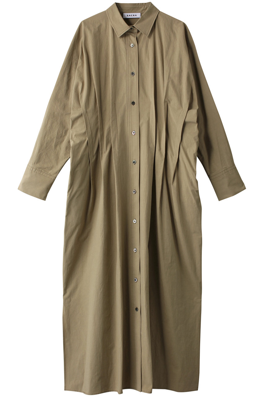ハイカウントコットンシャツワンピース