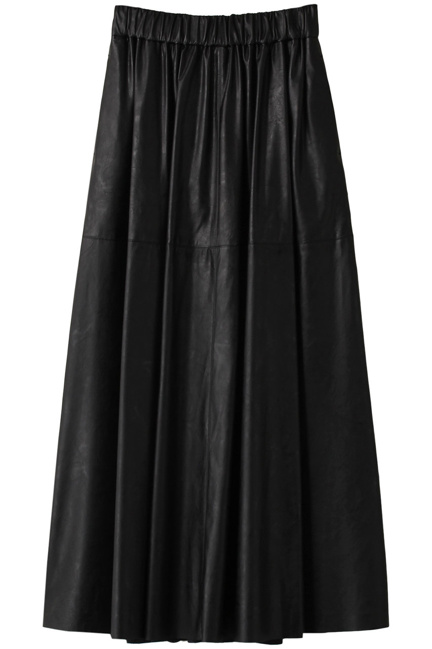 SACRA(サクラ)｜シンセティックレザースカート/ブラック の通販