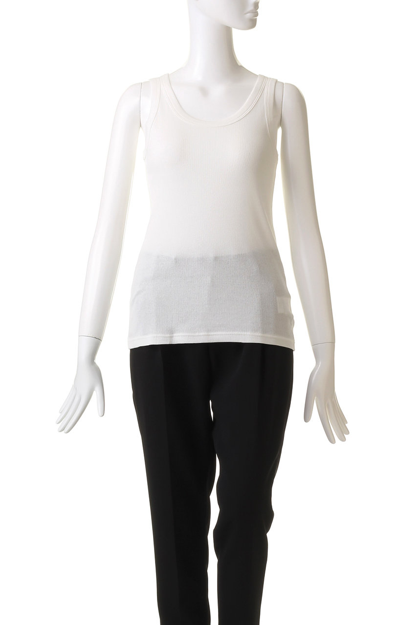 SACRA(サクラ)｜マイクロファインコットンリブタンクトップ/ホワイト