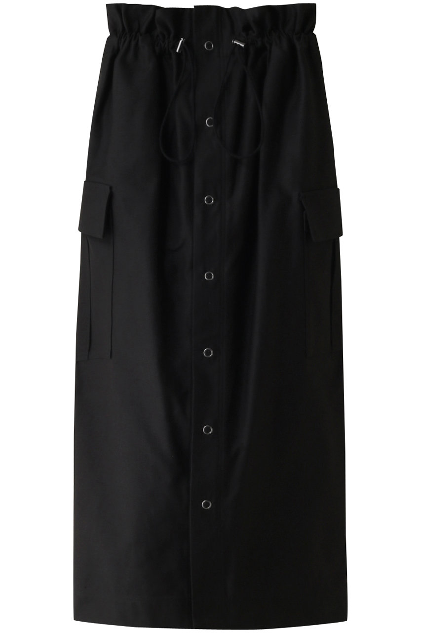 SACRA ヴィンテージコットンバックサテンスカート (ブラック, 36) サクラ ELLE SHOP