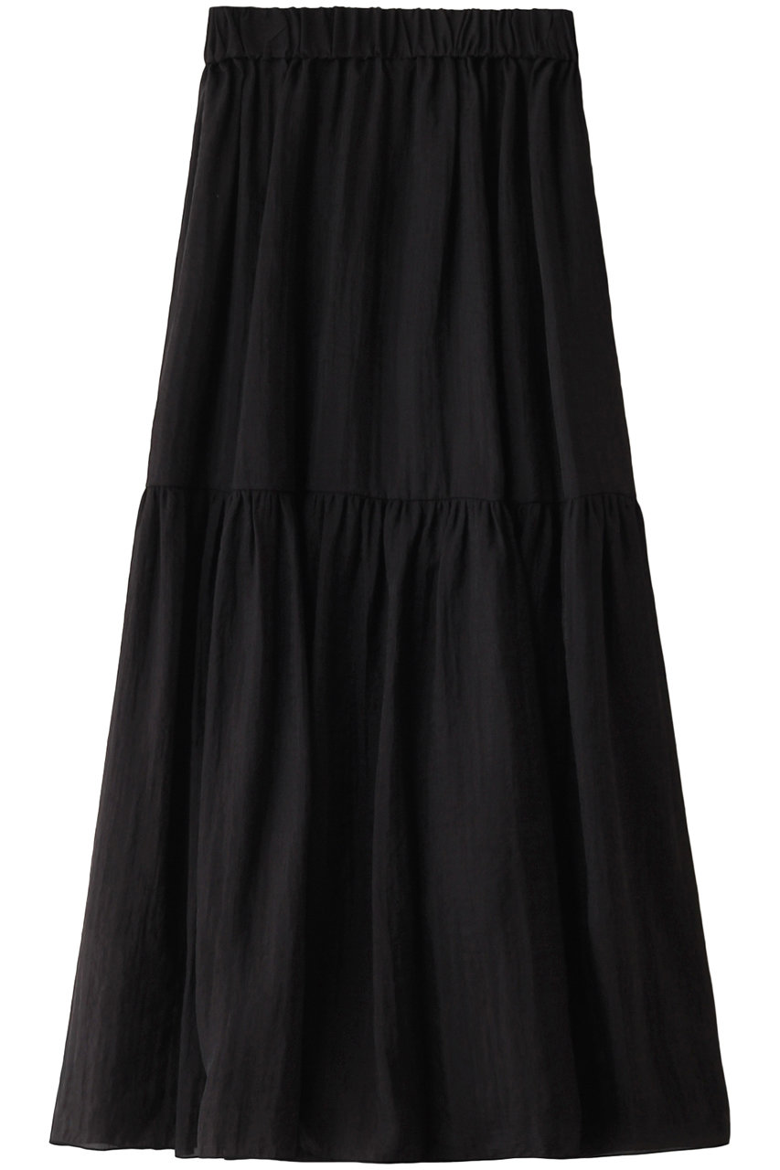 SACRA シルクナイロンオーガンジースカート (ブラック, 36) サクラ ELLE SHOP