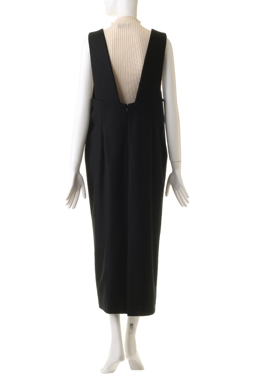 SACRA(サクラ)｜ハイカウントメルトンジャンパースカート/ブラック の  