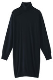 ショルダーフリルタートルネックニットワンピース