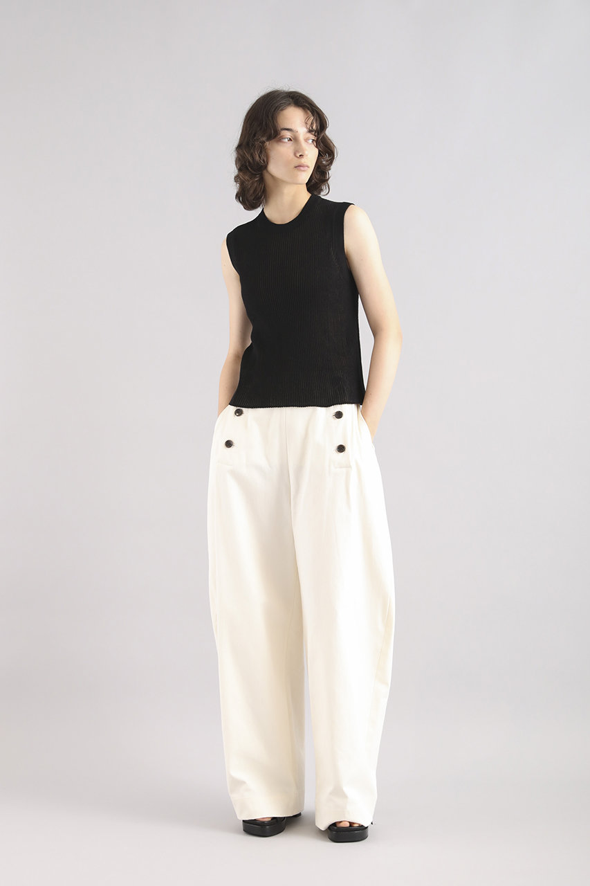 【関税込み】COLLEEN ALLEN ホワイト コットン ギャザー ブルマ IIDA pocket shawl（black-white） LIMITED STOCKS – LAPUAN