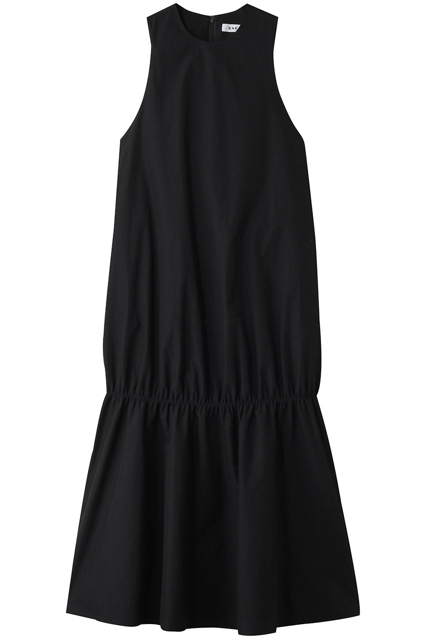 SACRA リップルドフィニッシュノースリーブワンピース (ブラック, 38) サクラ ELLE SHOP SACRA リップルドフィニッシュノースリーブワンピース (ブラック, 38) サクラ ELLE SHOP