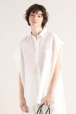 シュリンクギャバジンノースリーブシャツ