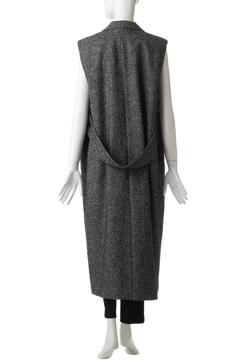 SACRA(サクラ)｜プレミアムヘリンボーンツイードロングジレ/ブラック