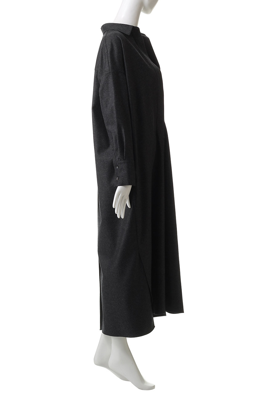 SACRA(サクラ)｜カシミアフラノシャツワンピース/チャコール の通販