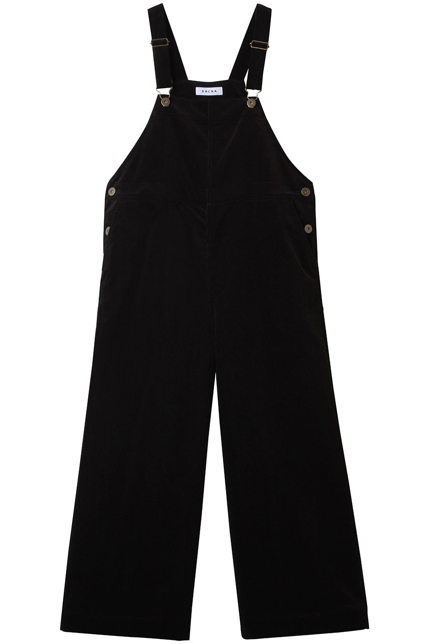 SACRA コーデュロイオールインワン (ブラック, 38) サクラ ELLE SHOP SACRA コーデュロイオールインワン (ブラック, 38) サクラ ELLE SHOP