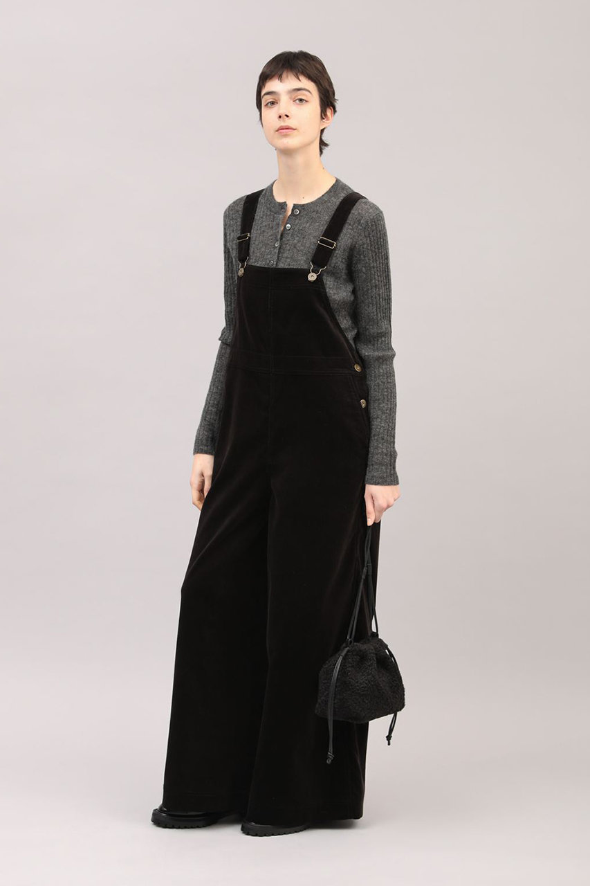 SACRA(サクラ)｜コーデュロイオールインワン/ブラック の通販