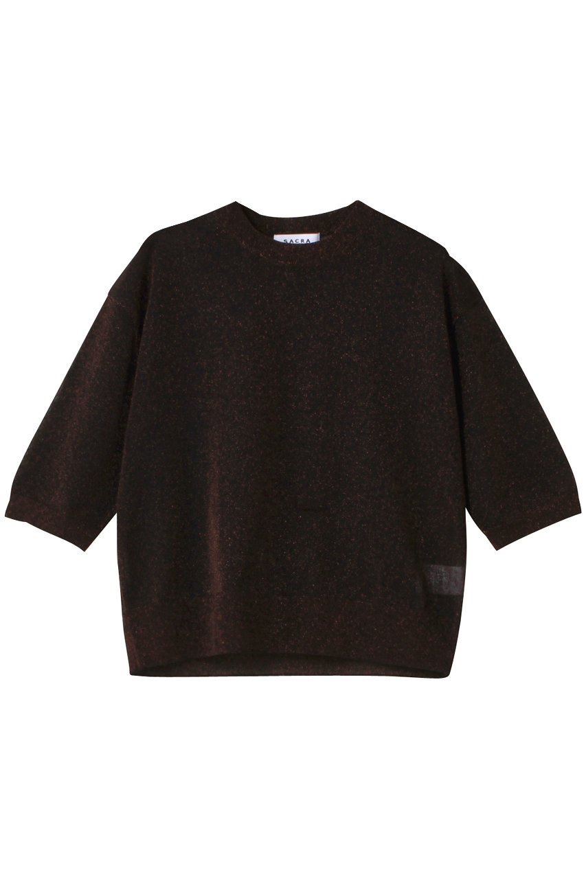 SACRA ファイングロッシーヤーントップス (ブラウン, 38) サクラ ELLE SHOP SACRA ファイングロッシーヤーントップス (ブラウン, 38) サクラ ELLE SHOP
