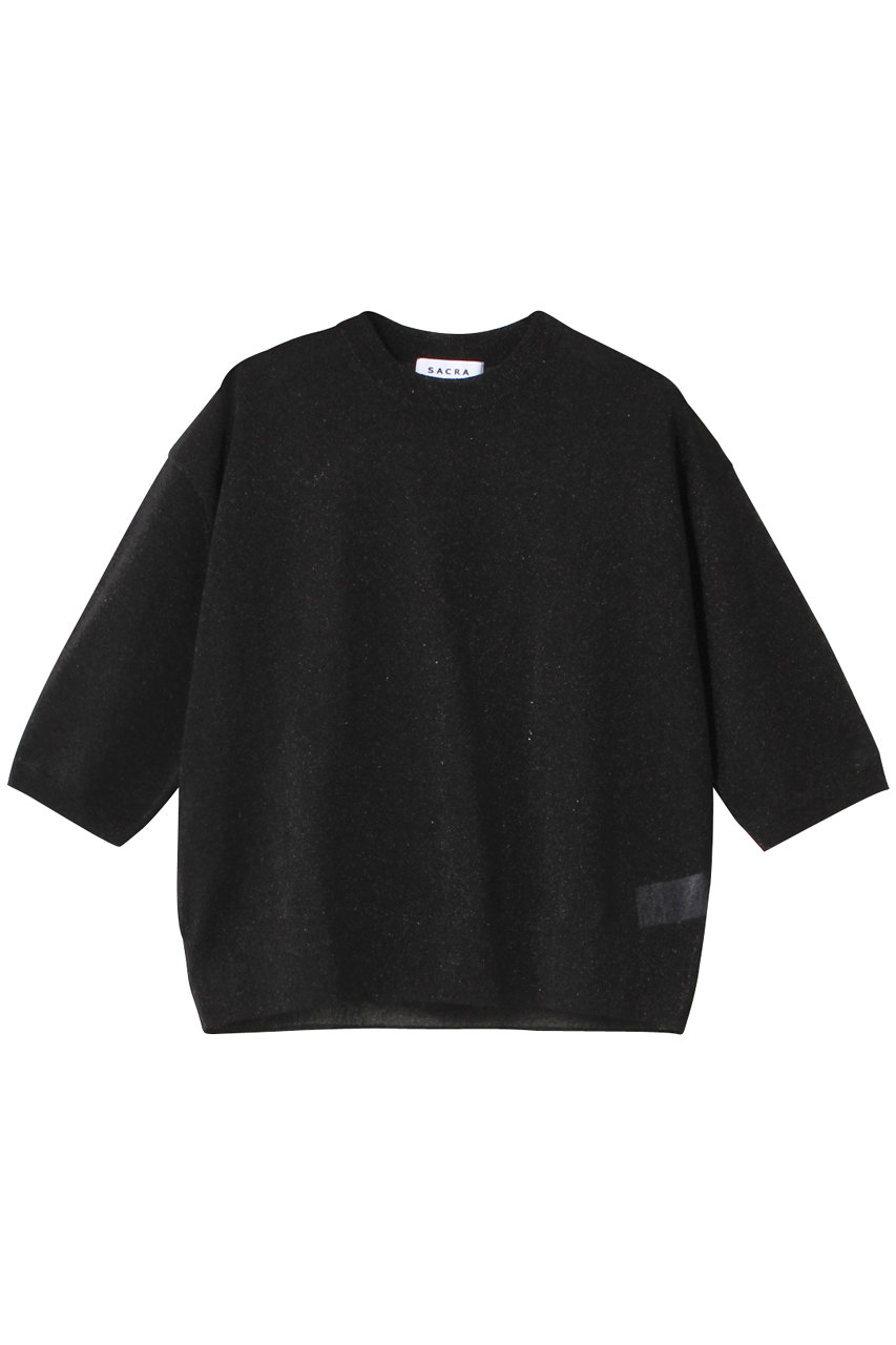 SACRA ファイングロッシーヤーントップス (ブラック, 38) サクラ ELLE SHOP SACRA ファイングロッシーヤーントップス (ブラック, 38) サクラ ELLE SHOP