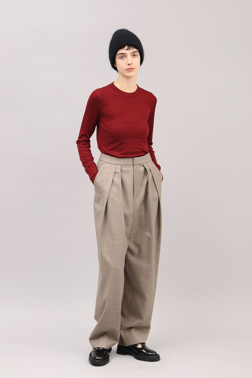 SACRA(サクラ)｜ウーステッドサージパンツ/モカ の通販｜ELLESHOP