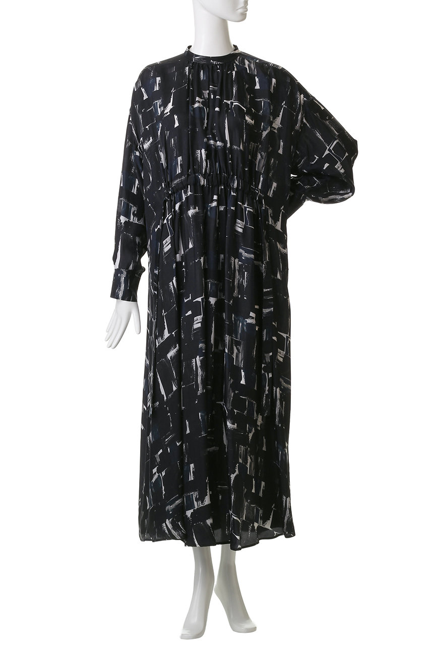 SACRA(サクラ)｜ブラッシュペインティングワンピース/ブラック の通販