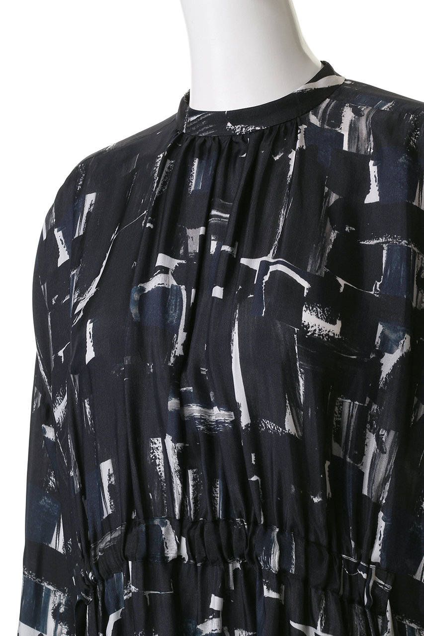 SACRA(サクラ)｜ブラッシュペインティングワンピース/ブラック の通販