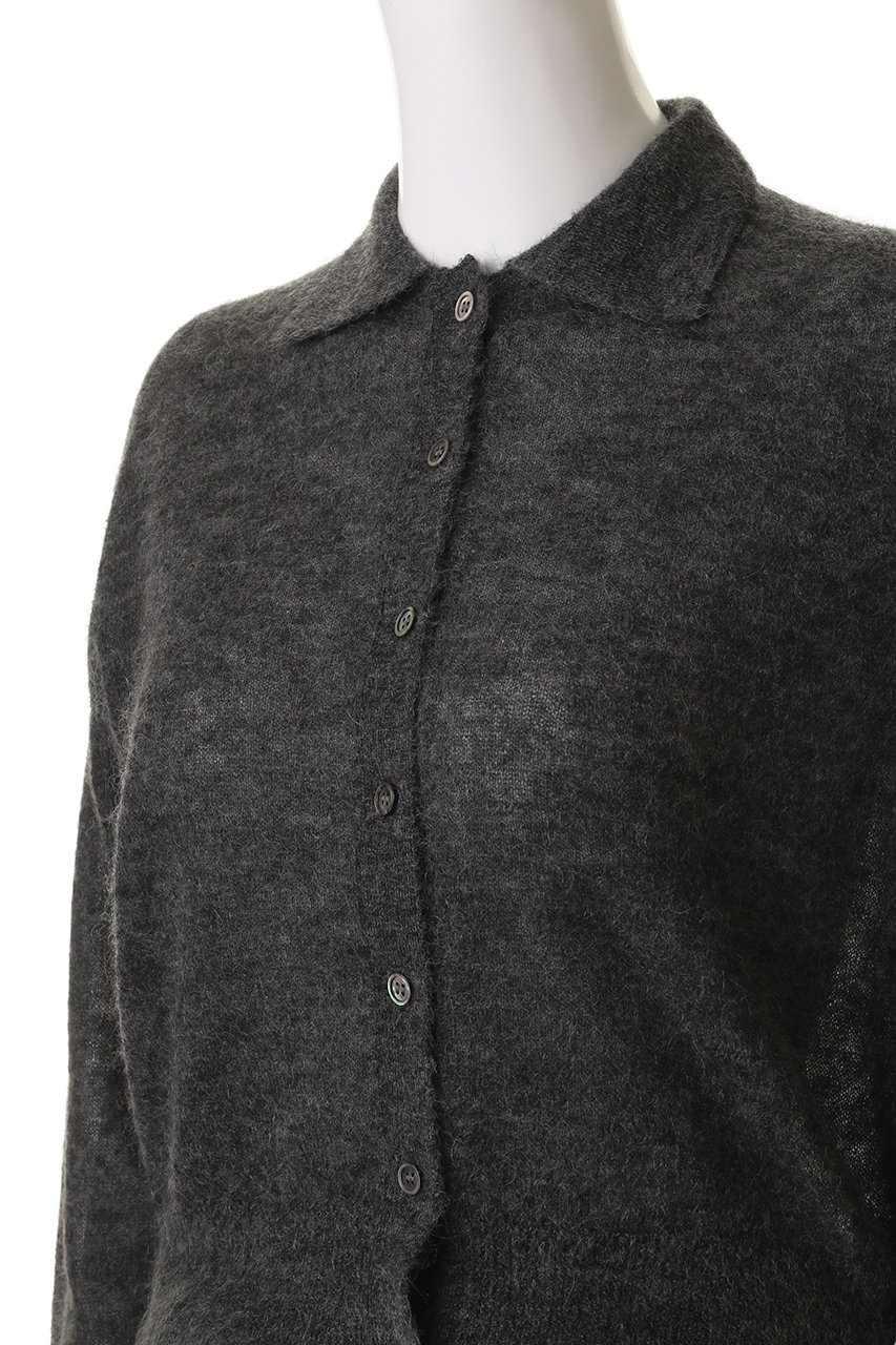 SACRA(サクラ)｜エクストラファインモヘヤカーディガン/チャコール の