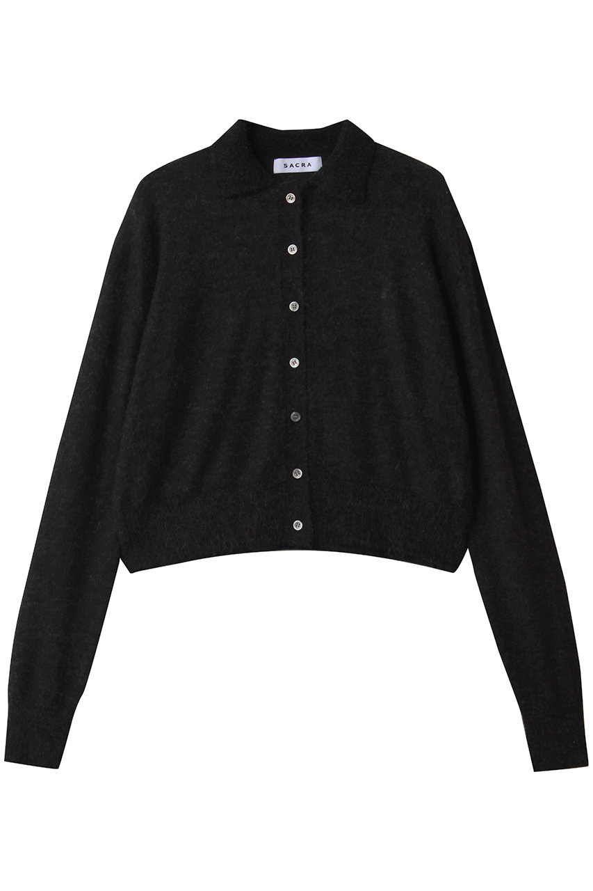 SACRA エクストラファインモヘヤカーディガン (ブラック, 38) サクラ ELLE SHOP SACRA エクストラファインモヘヤカーディガン (ブラック, 38) サクラ ELLE SHOP