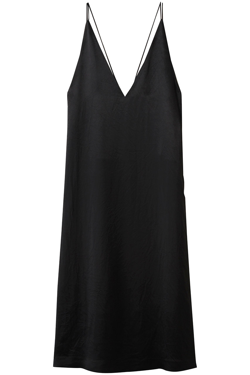 SACRA アセテートサテンキャミワンピース (ブラック, 38) サクラ ELLE SHOP
