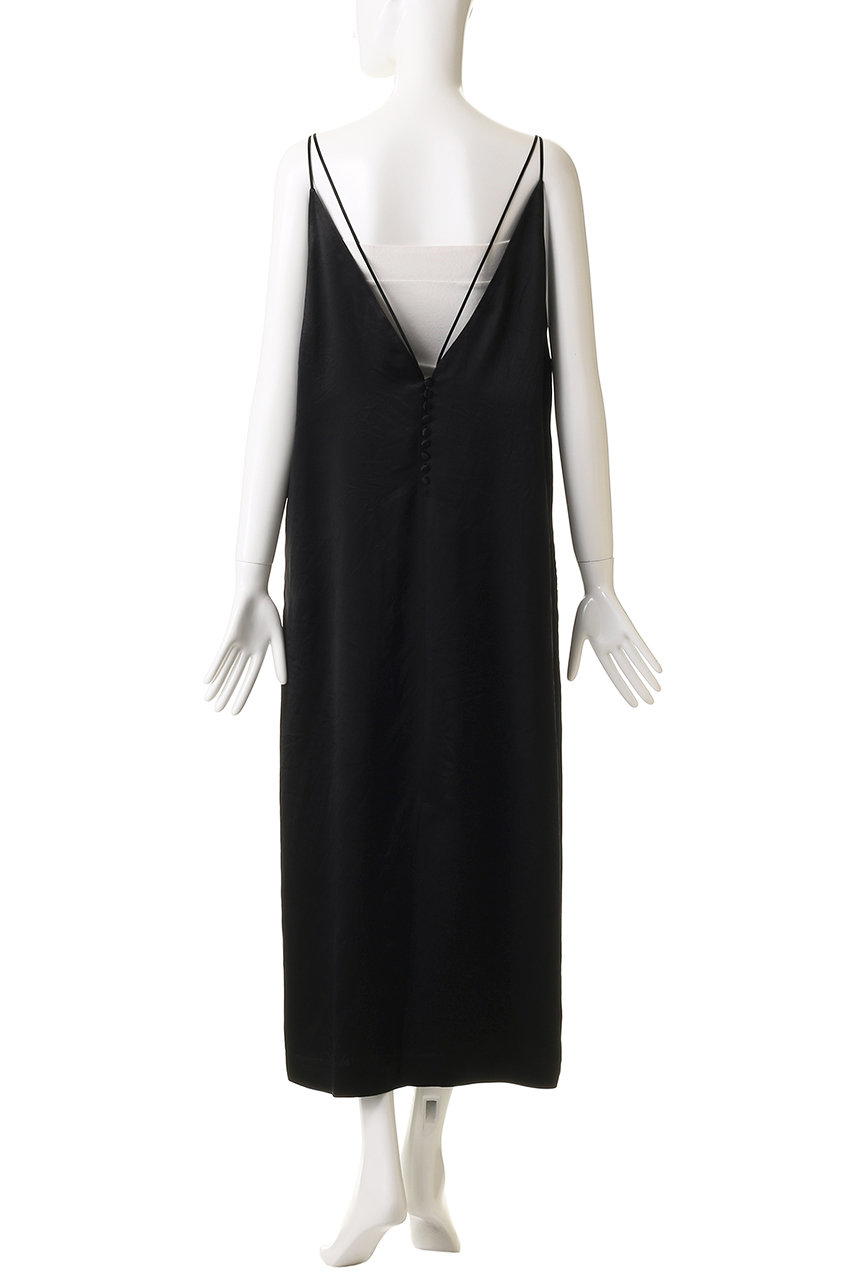 SACRA(サクラ)｜アセテートサテンキャミワンピース/ブラック の通販