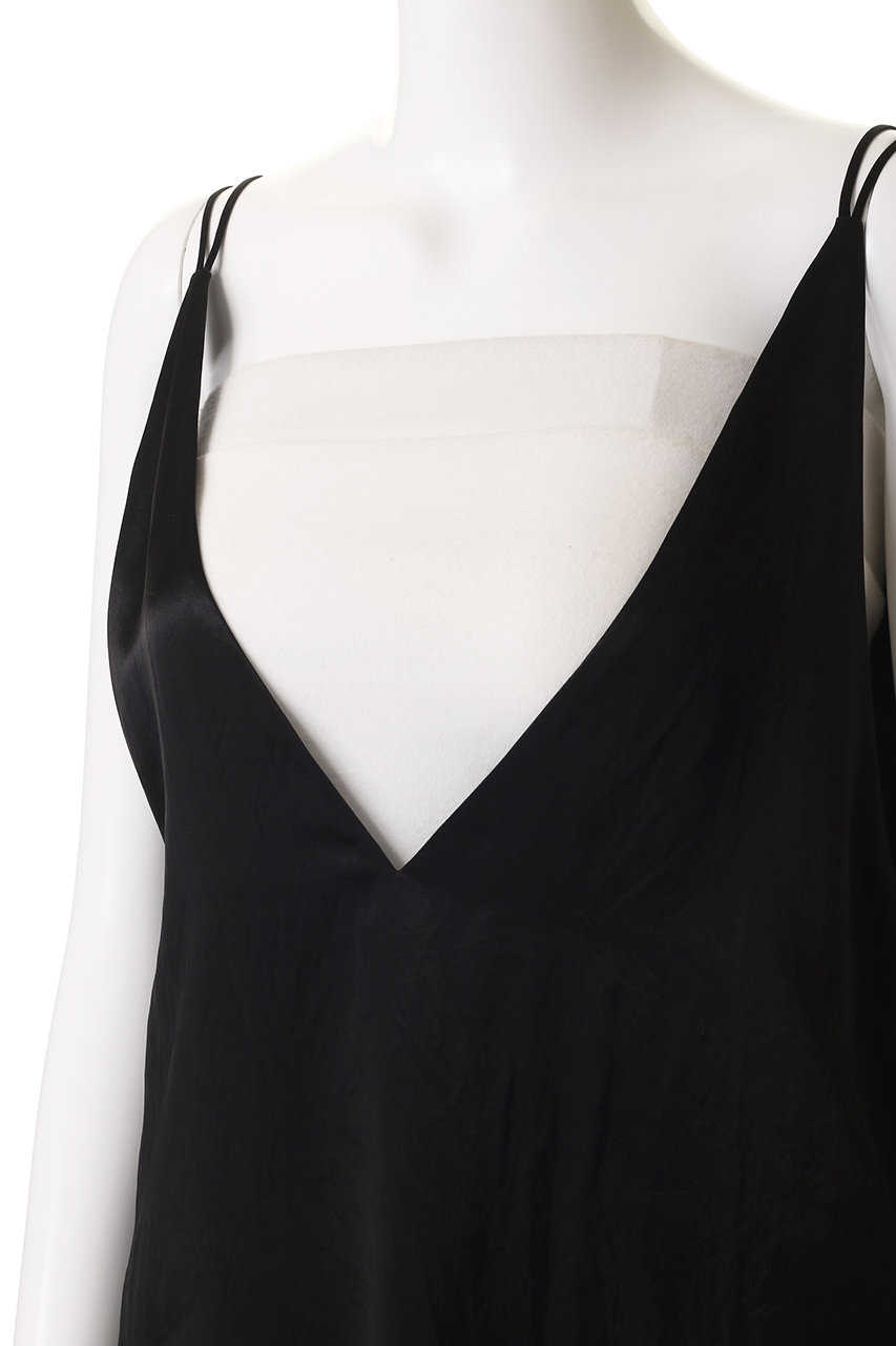 SACRA(サクラ)｜アセテートサテンキャミワンピース/ブラック の通販