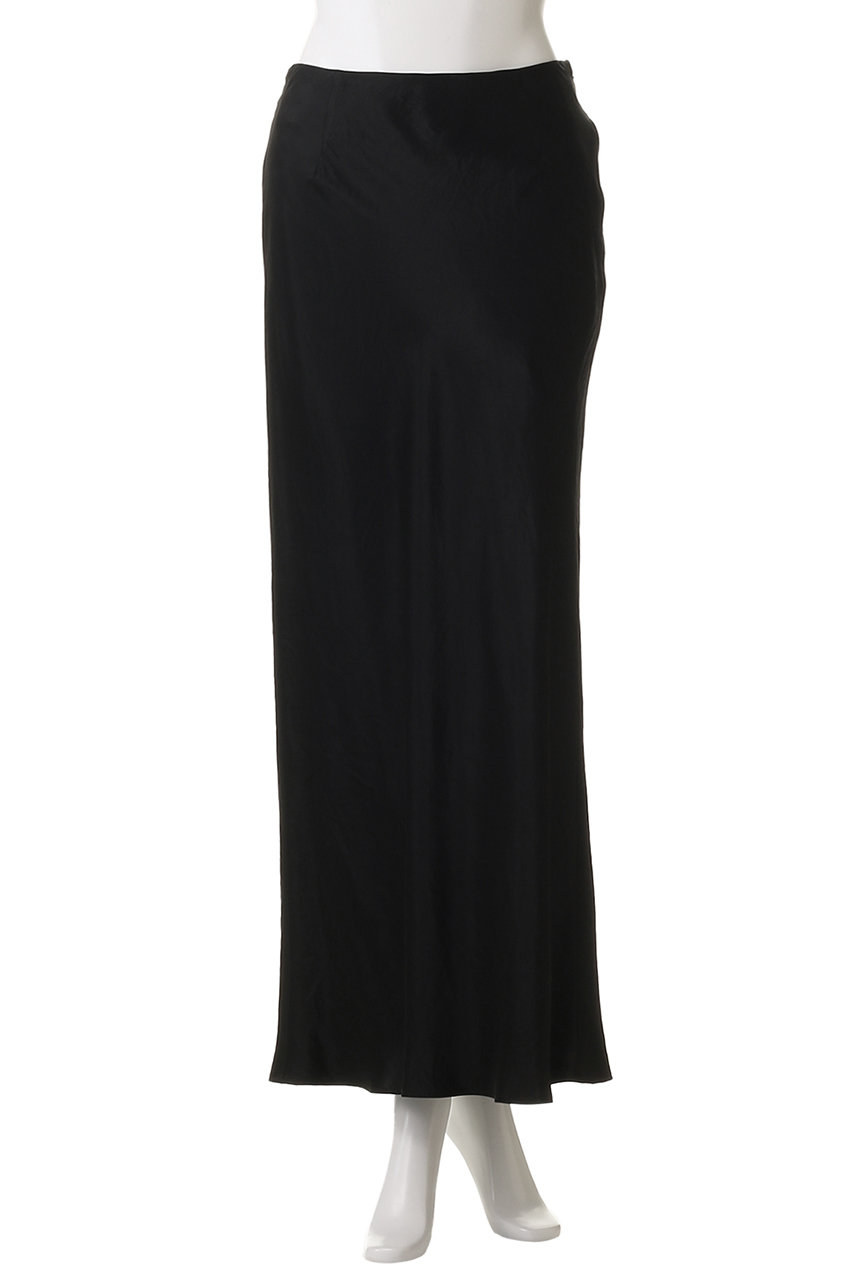 SACRA(サクラ)｜アセテートサテンロングスカート/ブラック の通販