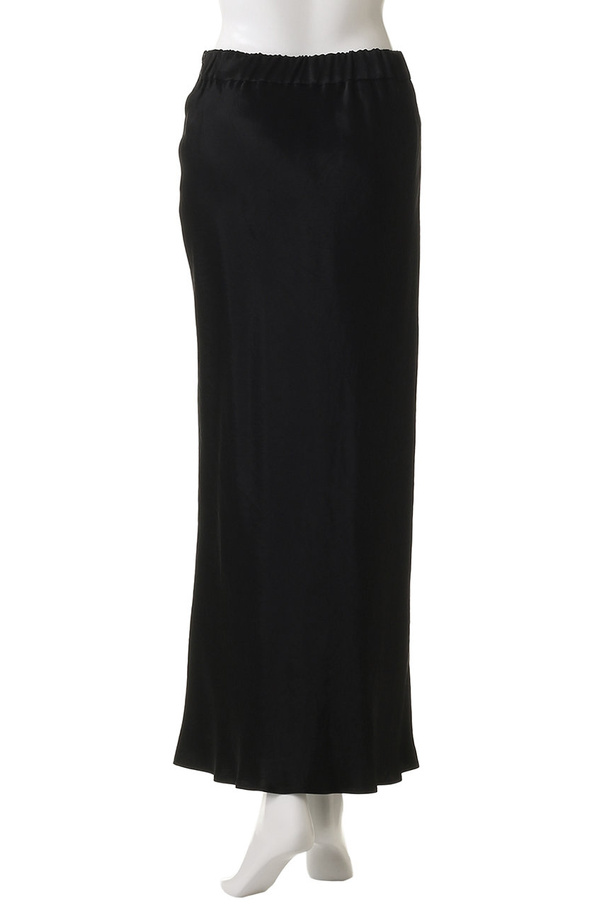 SACRA(サクラ)｜アセテートサテンロングスカート/ブラック の通販