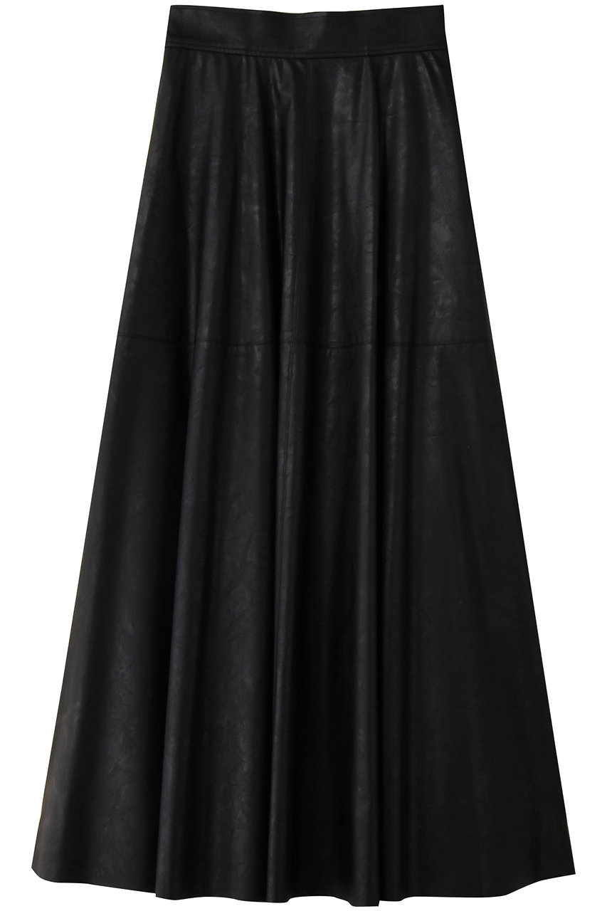 SACRA(サクラ)｜シンセティックレザースカート/ブラック の通販