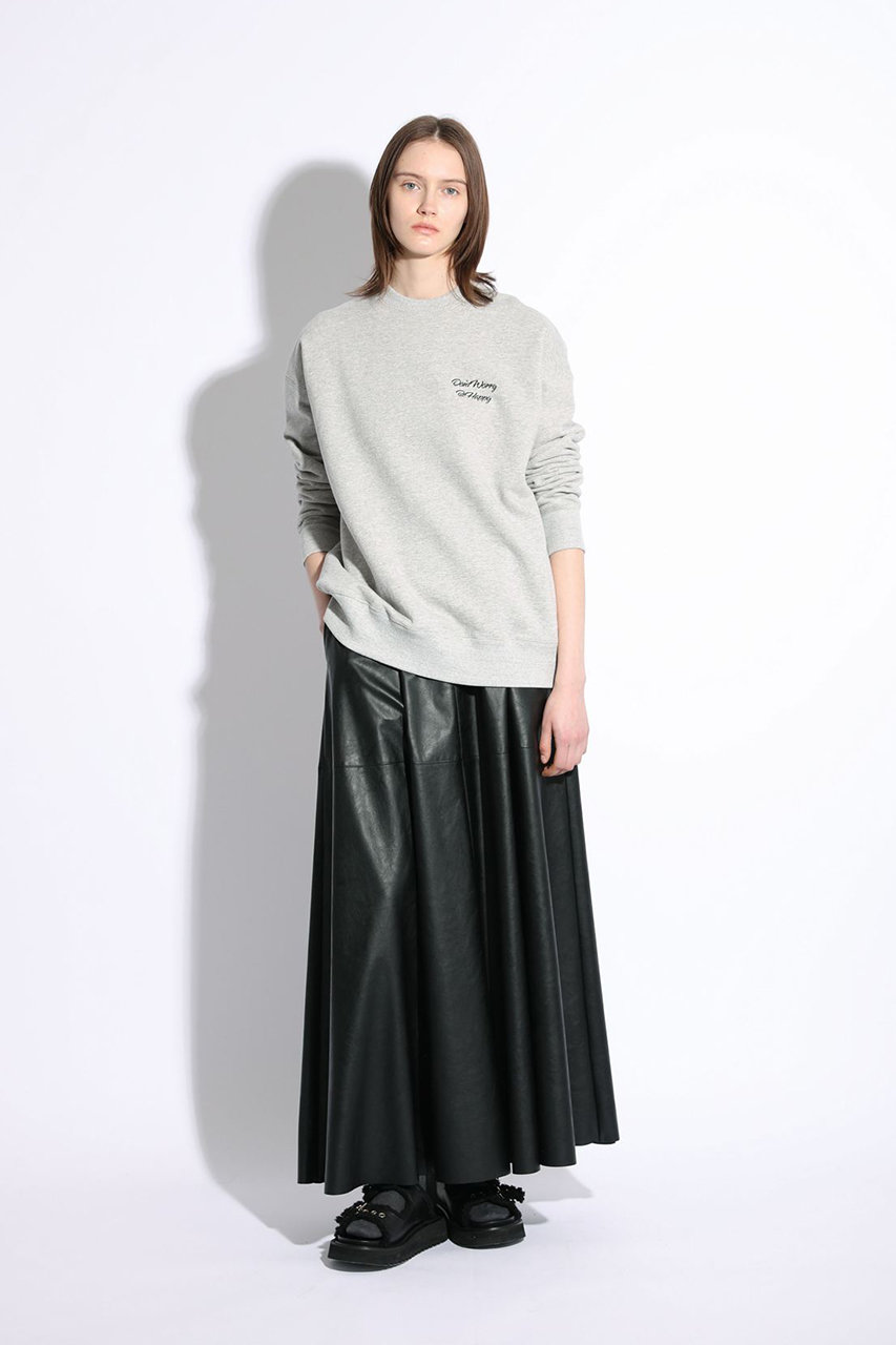 SACRA(サクラ)｜シンセティックレザースカート/ブラック の通販
