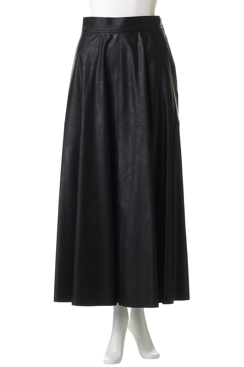 SACRA(サクラ)｜シンセティックレザースカート/ブラック の通販