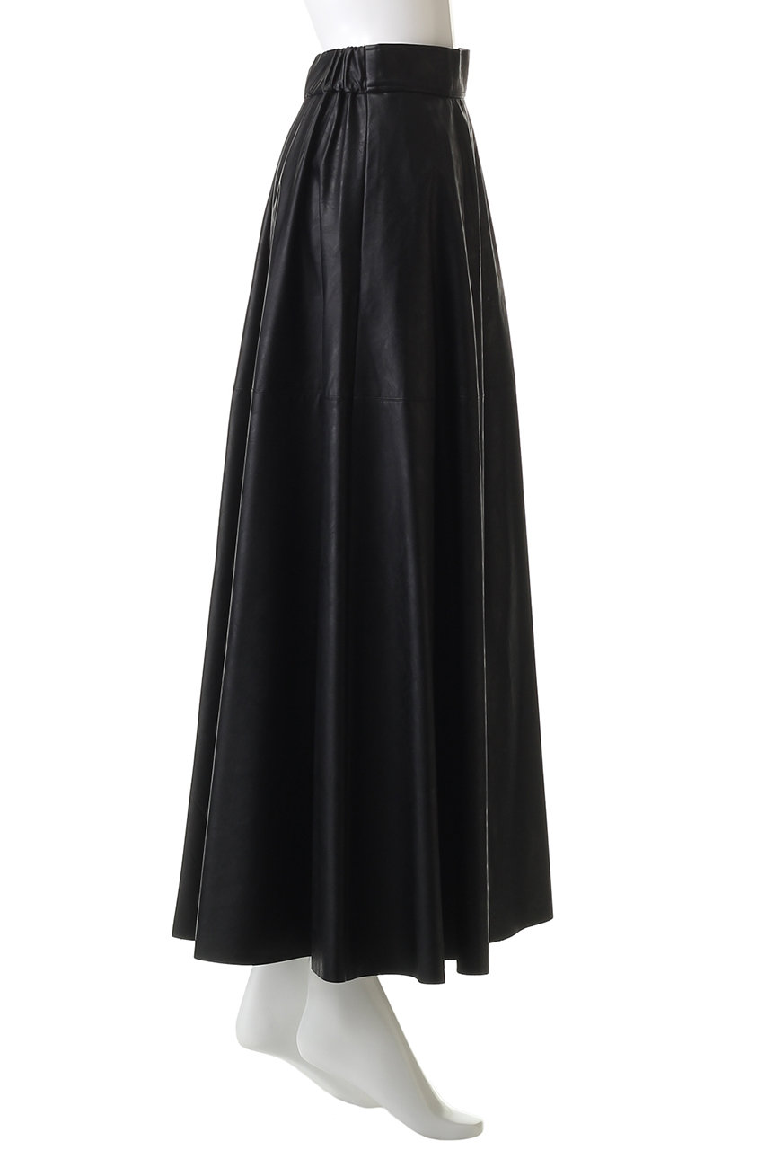 SACRA(サクラ)｜シンセティックレザースカート/ブラック の通販