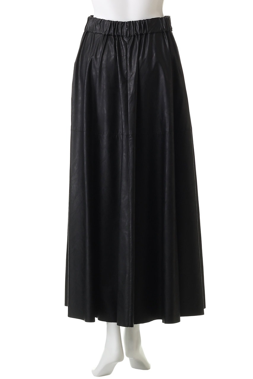 SACRA(サクラ)｜シンセティックレザースカート/ブラック の通販