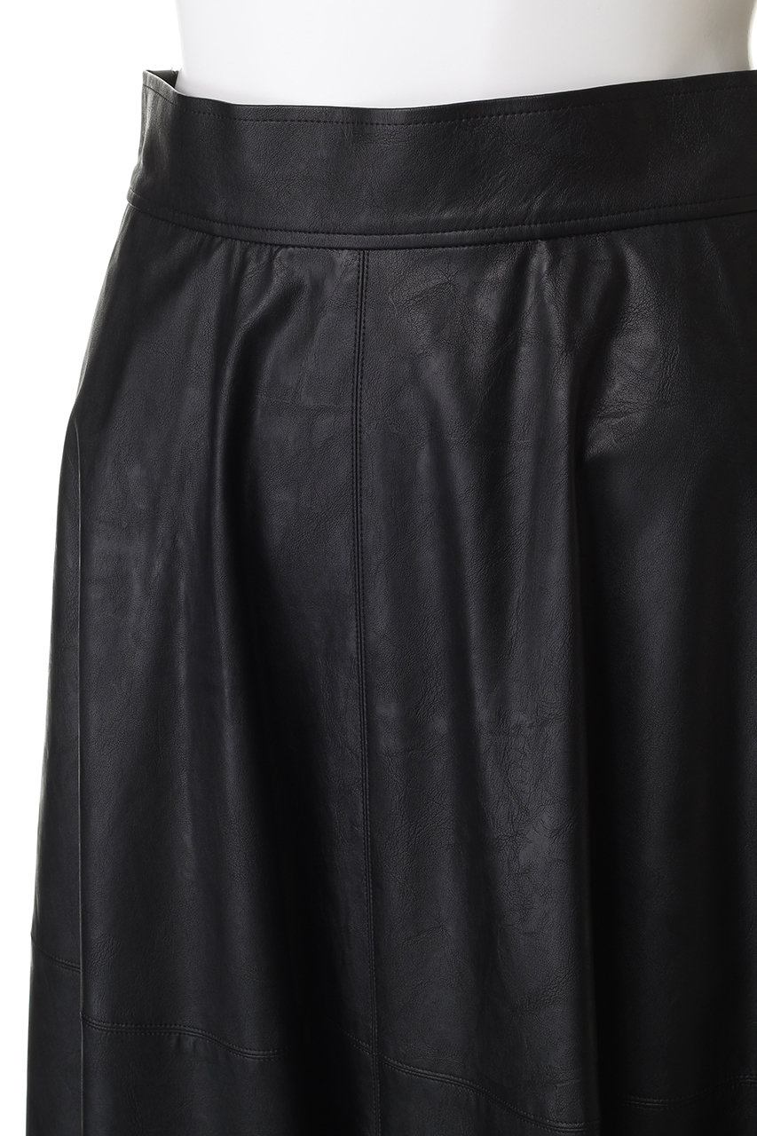 SACRA(サクラ)｜シンセティックレザースカート/ブラック の通販