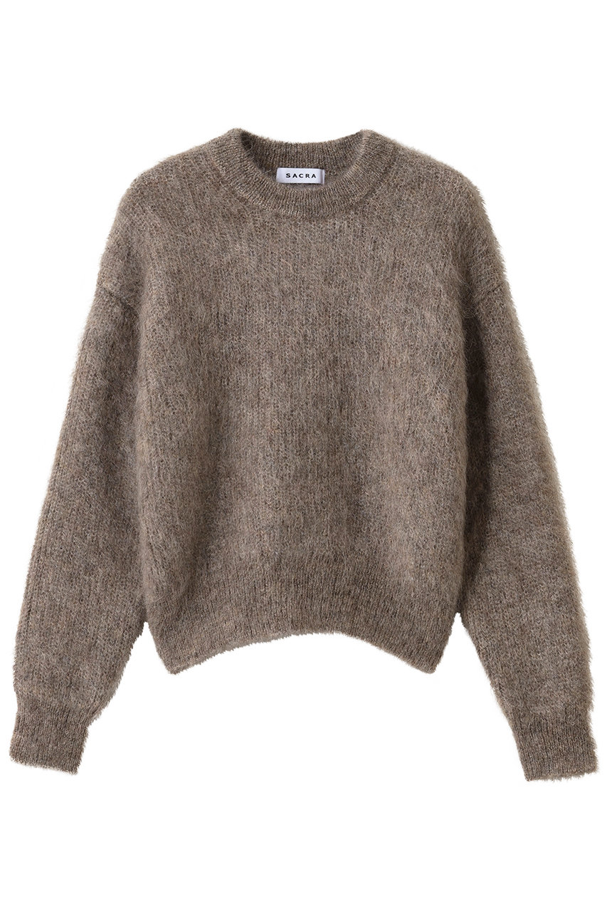 SACRA ファインキッドモヘアファローニットプルオーバー (モカ, 38) サクラ ELLE SHOP SACRA ファインキッドモヘアファローニットプルオーバー (モカ, 38) サクラ ELLE SHOP