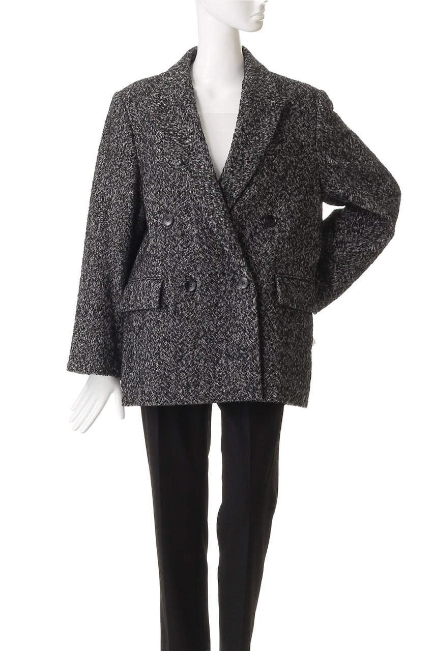 SACRA(サクラ)｜ヘリンボーンツイードジャケット/ブラック の通販