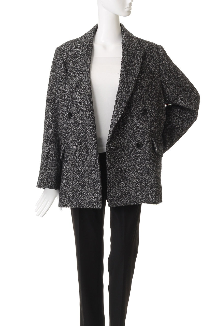 SACRA(サクラ)｜ヘリンボーンツイードジャケット/ブラック の通販