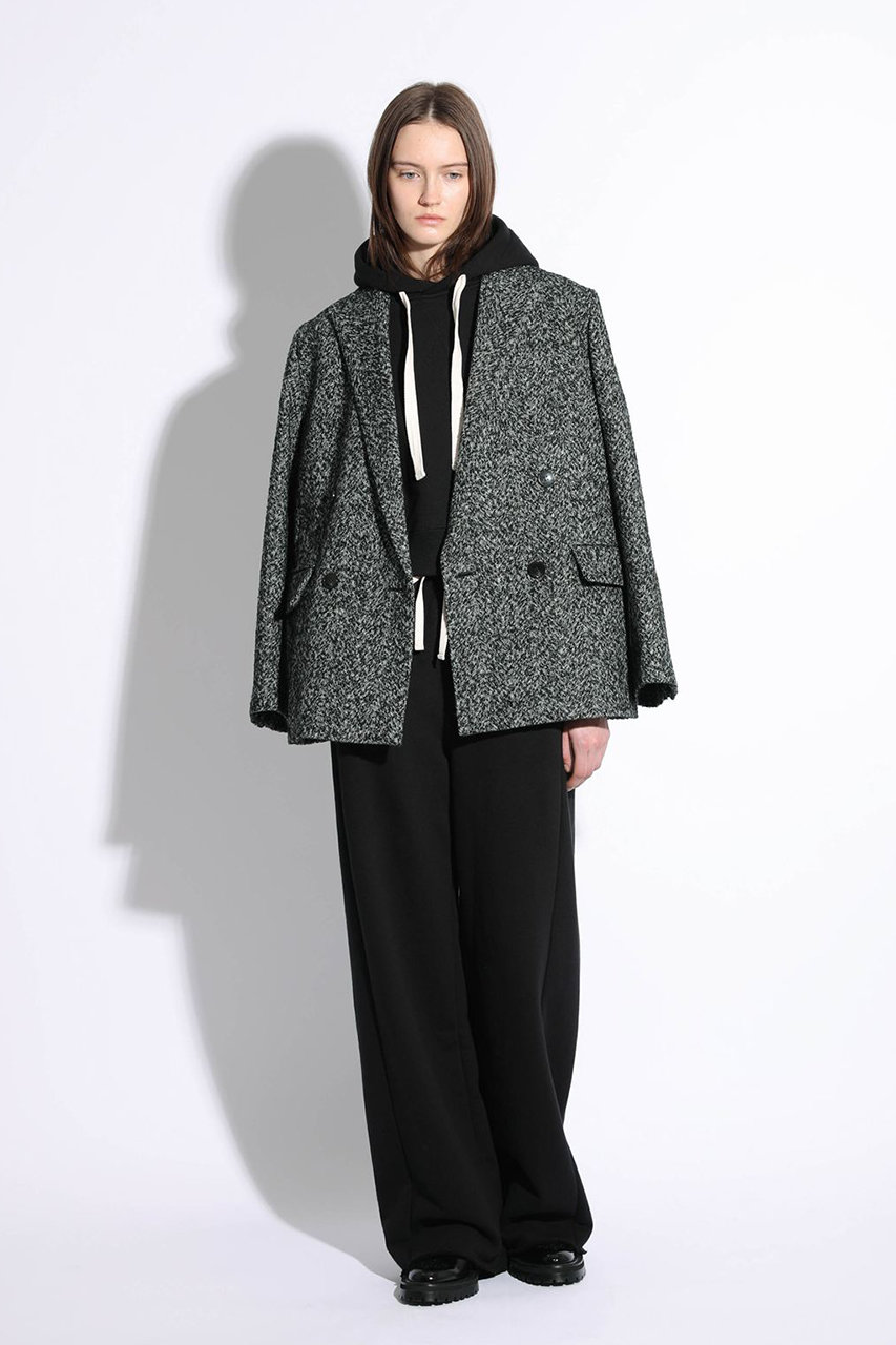 SACRA(サクラ)｜ヘリンボーンツイードジャケット/ブラック の通販