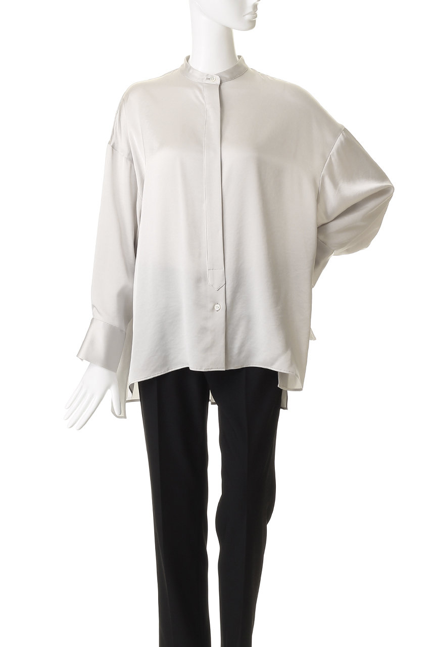 SACRA(サクラ)｜トリアセサテンブラウス/アイスグレー の通販