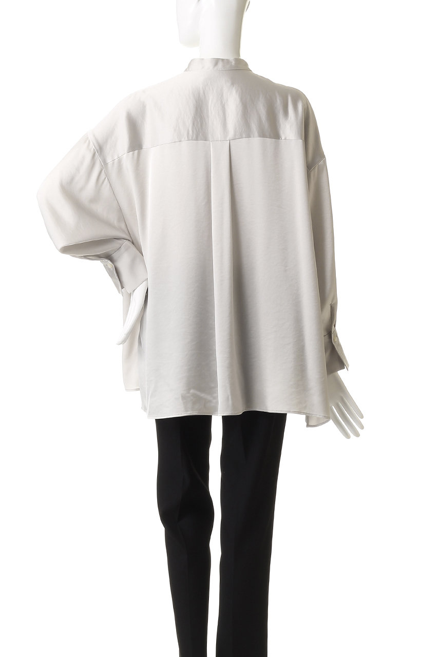 SACRA(サクラ)｜トリアセサテンブラウス/アイスグレー の通販