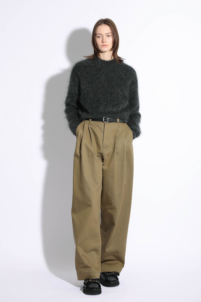 SACRA(サクラ)｜ハイカウントチノクロスパンツ/カーキ の通販