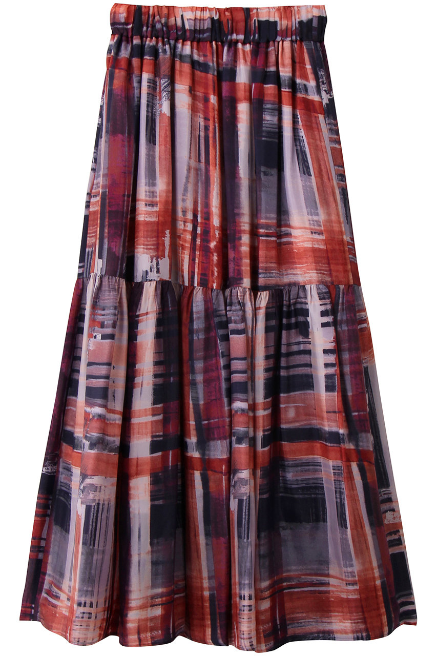 ブラッシュペインティングプレイドスカート