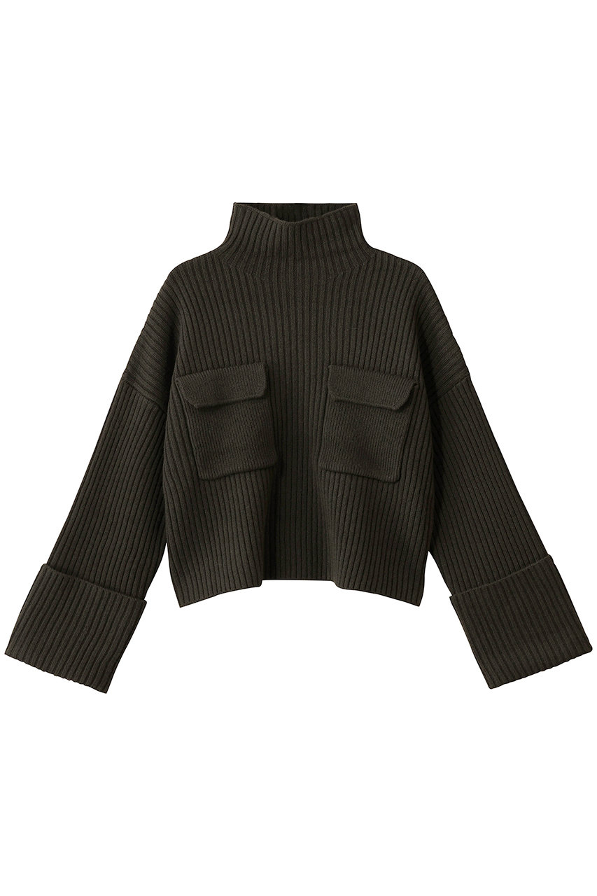 SACRA(サクラ)｜ボイルラムウールリブプルオーバー/カーキ の通販