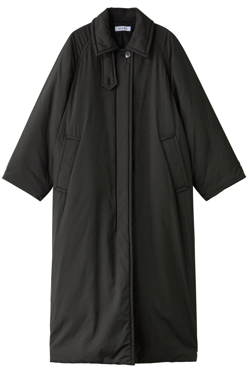 SACRA パディングタフタロングコート (ブラック, 38) サクラ ELLE SHOP SACRA パディングタフタロングコート (ブラック, 38) サクラ ELLE SHOP