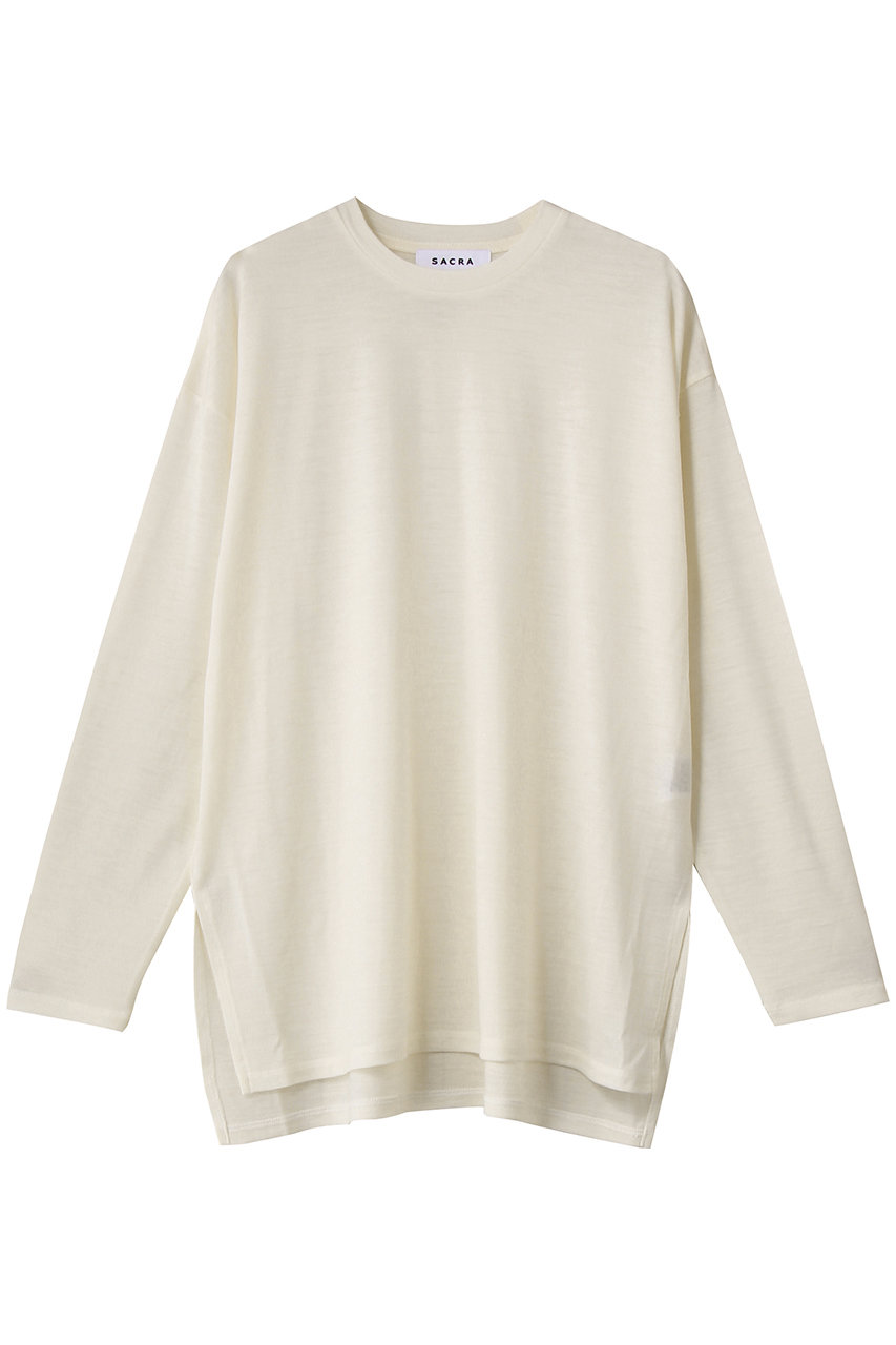 サクラ/SACRAのスーパーファインメリノウールジャージープルオーバー(オフホワイト/125652091)