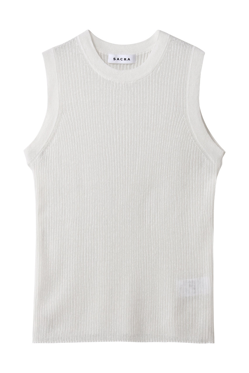 サクラ/SACRAのメランジリブタンクトップ(ホワイト/126133081)