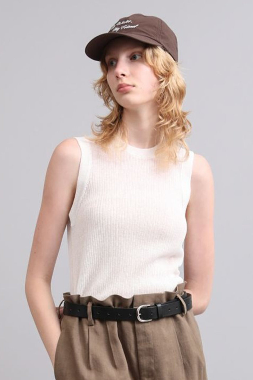 SACRA(サクラ) レディース トップス タンクトップ SACRA(サクラ)｜メランジリブタンクトップ/ホワイト の通販｜ELLESHOP