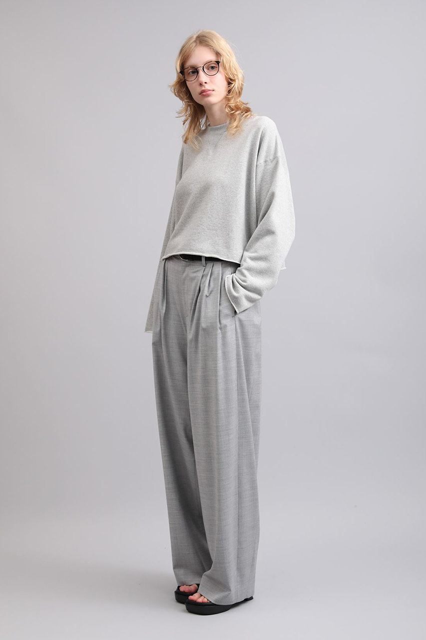 SACRA(サクラ)｜ウールシルクギャバジンパンツ/グレー の通販