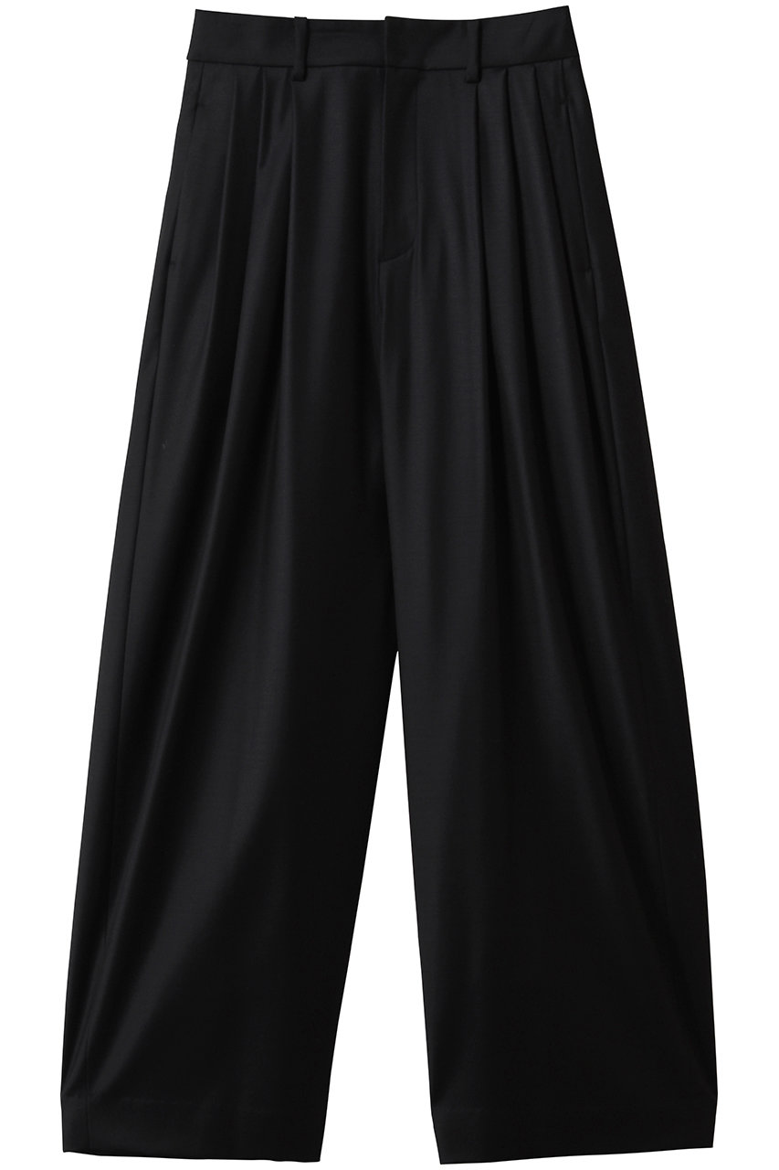 サクラ/SACRAのウールシルクギャバジンパンツ(ブラック/126117111)